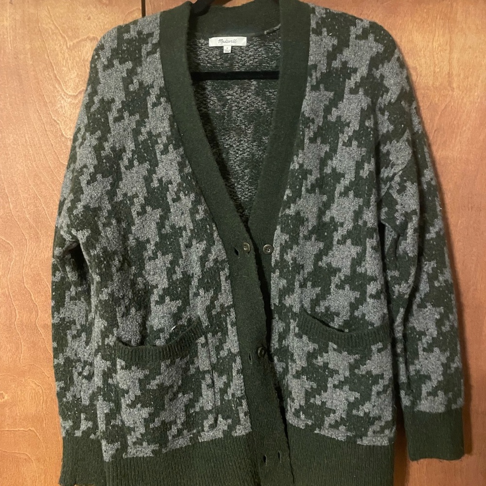 Madewell Black and Gray Knit Cardigan